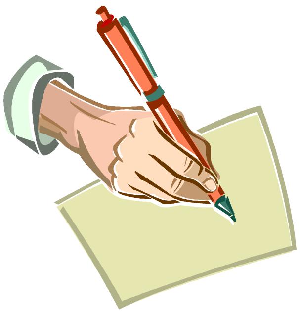 writing hand presentation